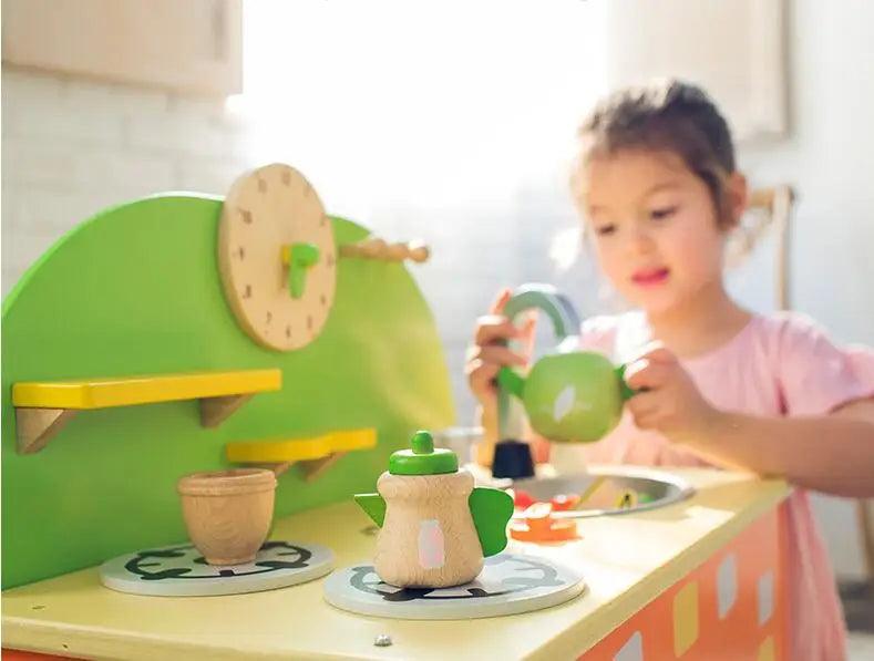 Wooden Green Tea Set