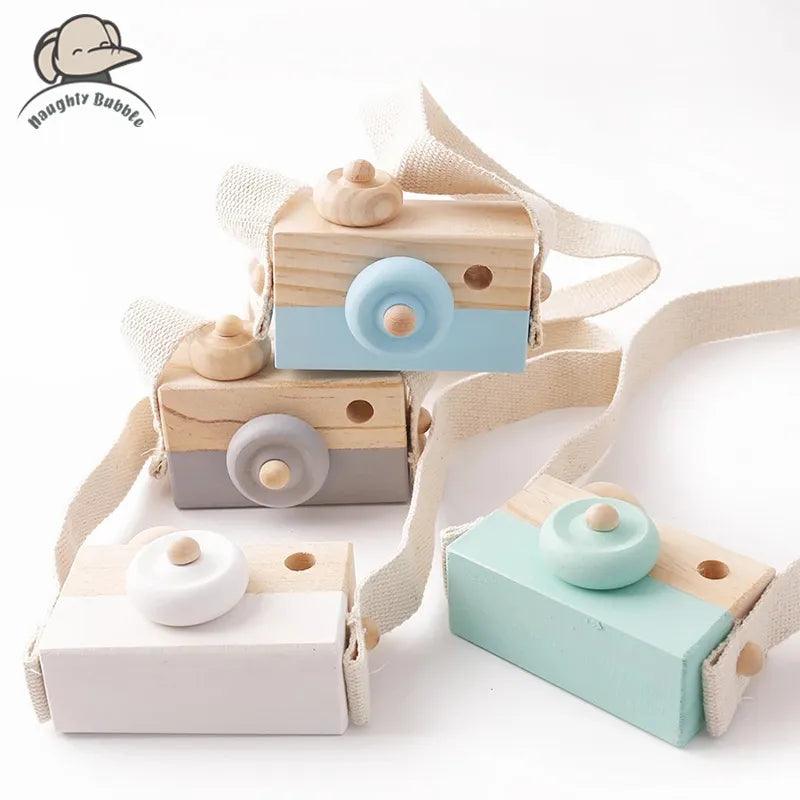 Wooden Fashion Camera Baby Toys Pendant Baby Block Montessori Toys for Children Wooden DIY Presents Nursing Gift Outdoor Toys - Mandhi