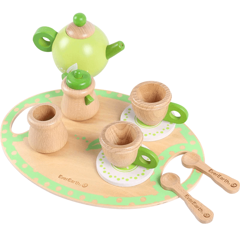 Wooden Green Tea Set