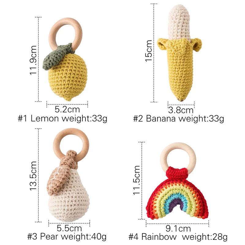 Eco-Friendly Knitted Rattles & Wooden Teethers - Mandhi