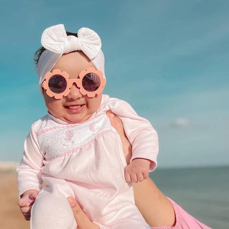 Baby Polarizrd Round Sun Flower Sunglasse