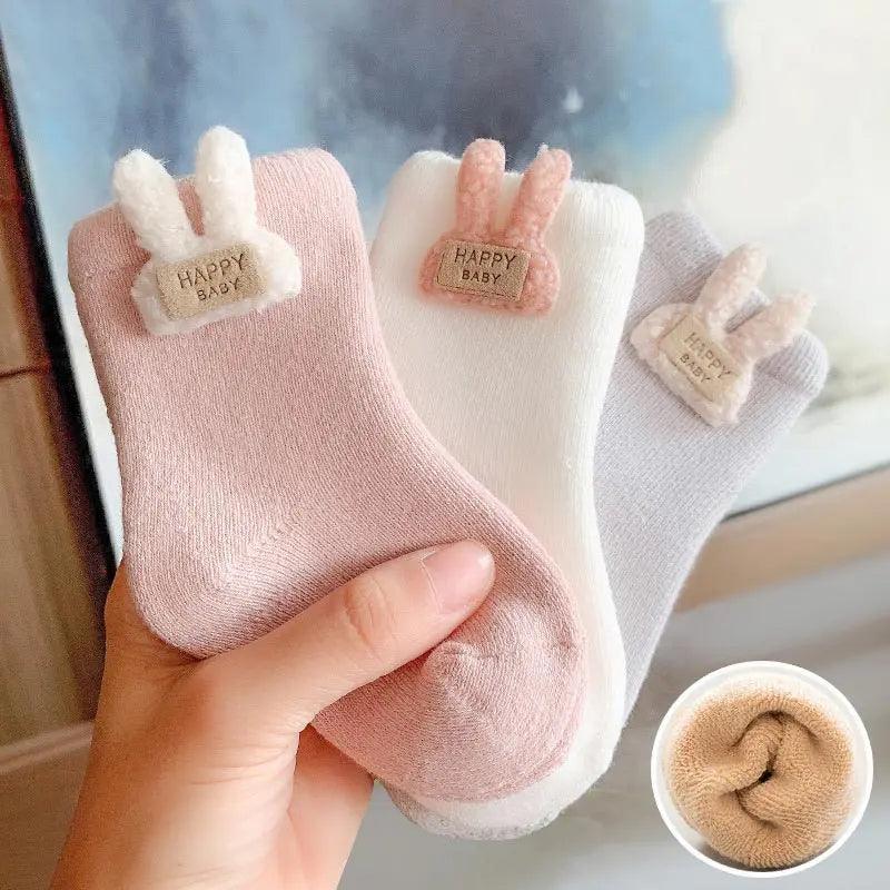 3Pairs/Lot Warm Winter Baby Socks