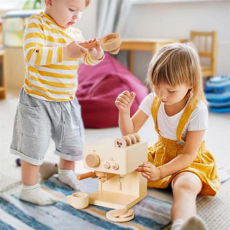 Wooden Coffee Machine Toy Set