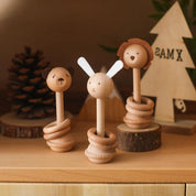 Wooden Animal Rattle Toys