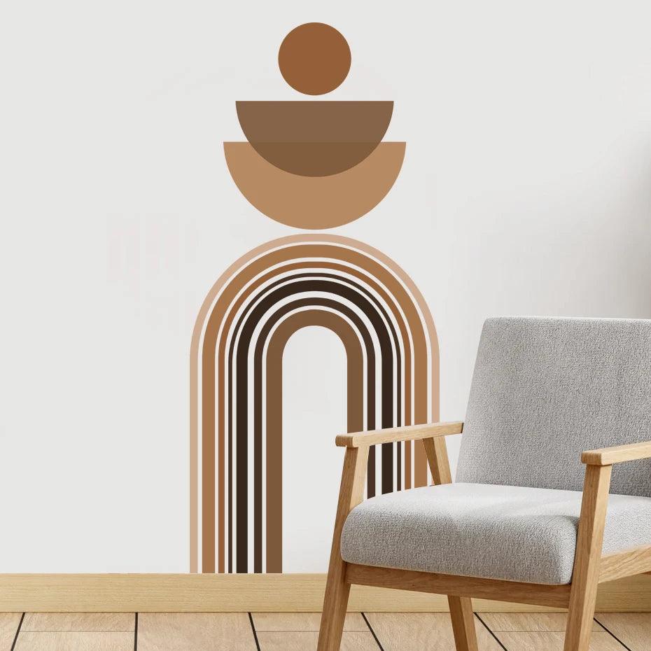 Boho Abstract Rainbow Mid-Century Wall Stickers