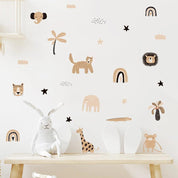 Boho Rainbow Safari Animals Wall Stickers