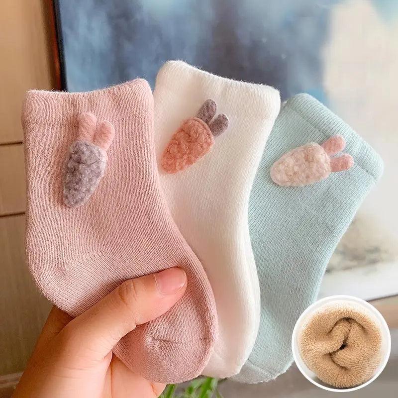 3Pairs/Lot Warm Winter Baby Socks