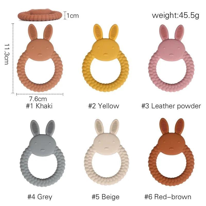 Baby Silicone Teether Ring  Rattles