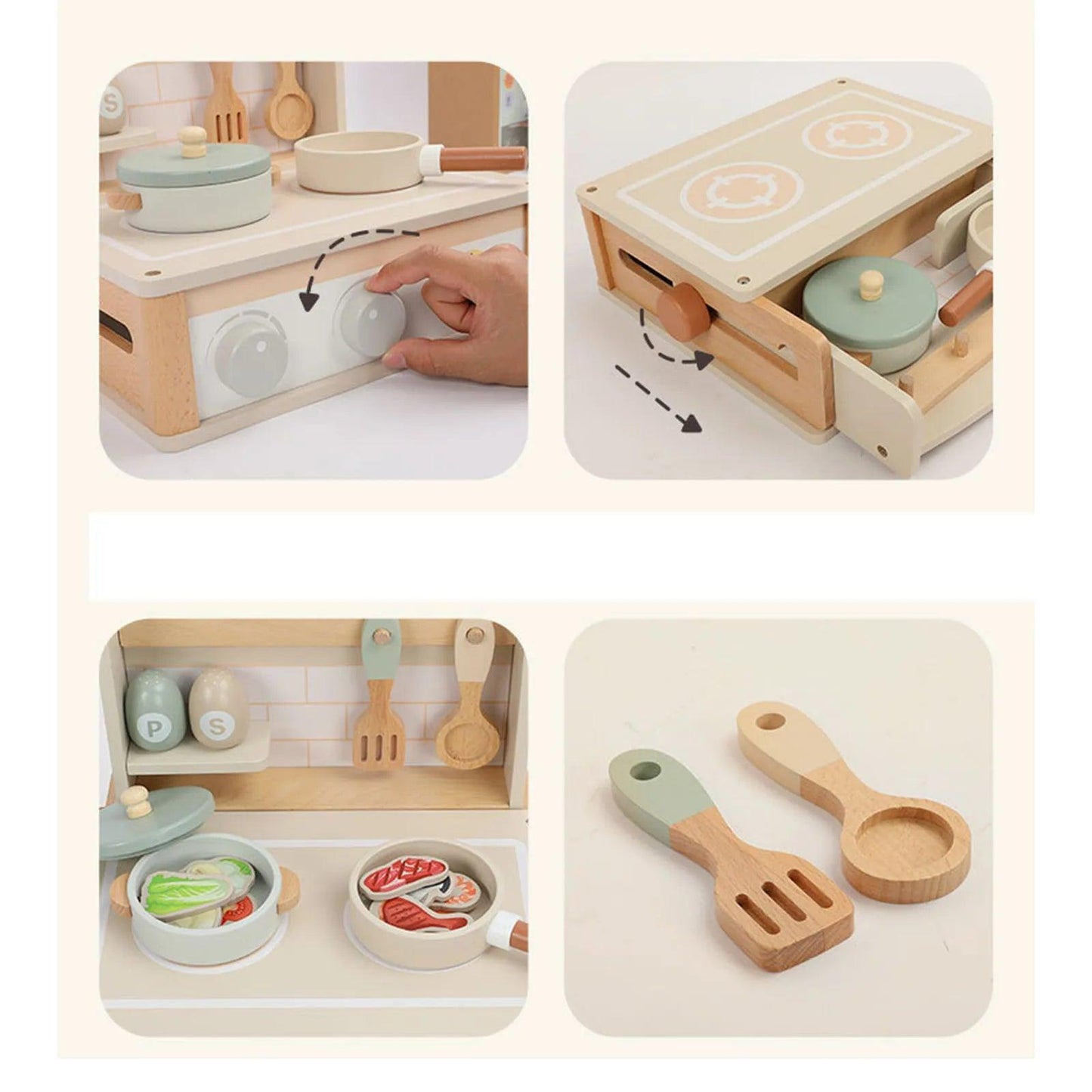 Mini Wooden Kitchen Playset