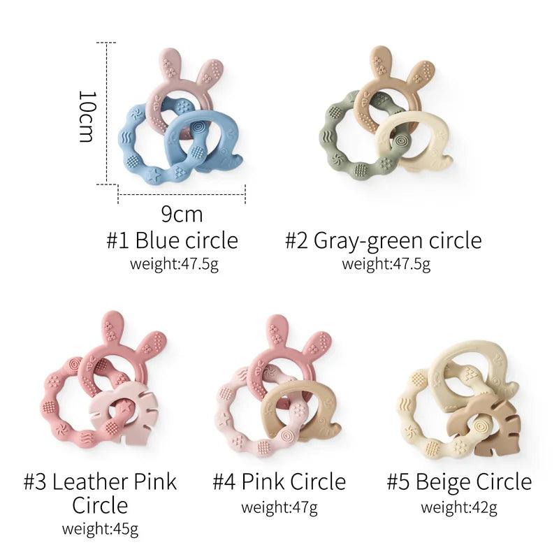 Baby Silicone Teether Ring  Rattles