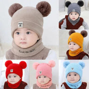 Winter Warm Baby Knitted Hats with Scarf