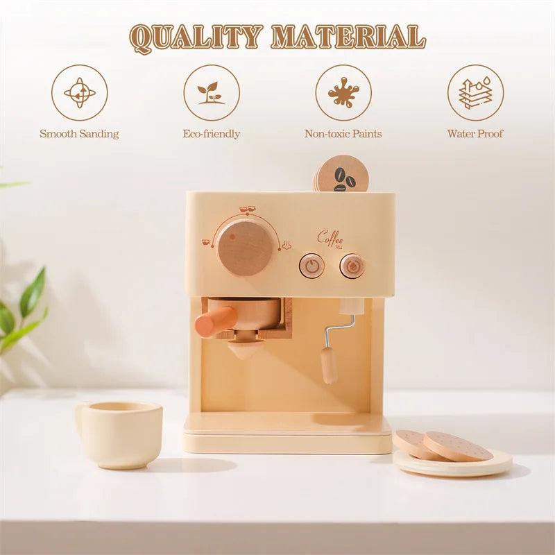 Wooden Coffee Machine Toy Set