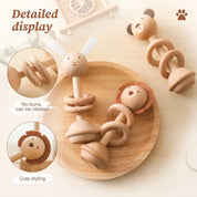 Wooden Animal Rattle Toys