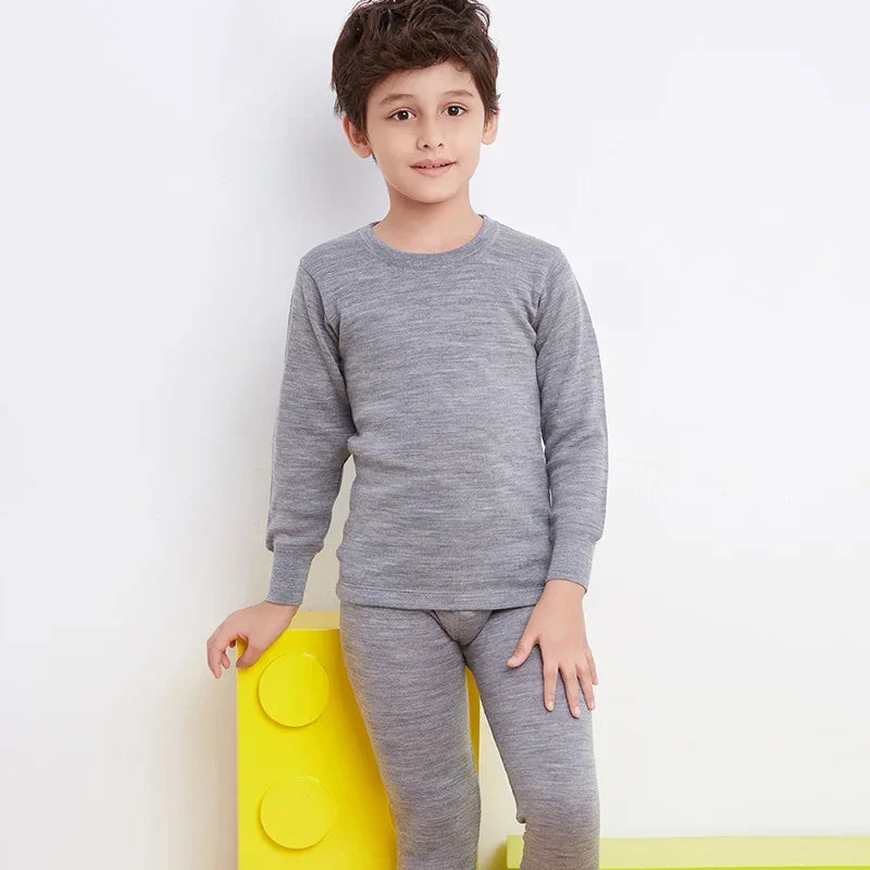 Merino Wool Thermal Kids Underwear Set