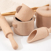 Wooden Kitchen Tea Set: Sensory Pretend Play