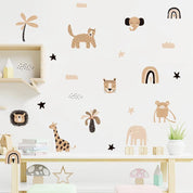 Boho Rainbow Safari Animals Wall Stickers