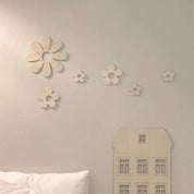 Nordic Wooden Flower Wall Sticker Set