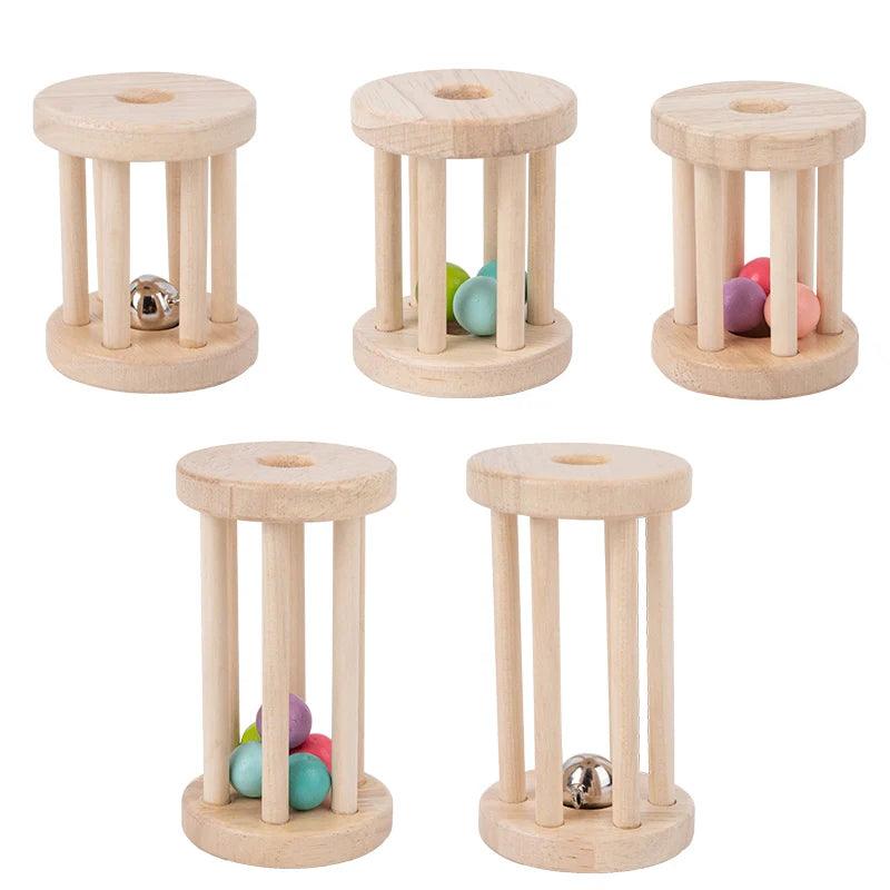 Baby Music Wood Rolling Cage Bell Toy