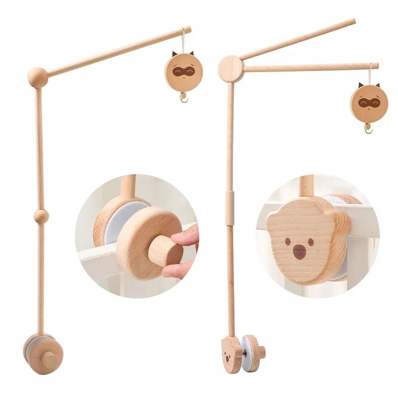 Baby Wooden Bed Bell Mobile Stand & Rattle